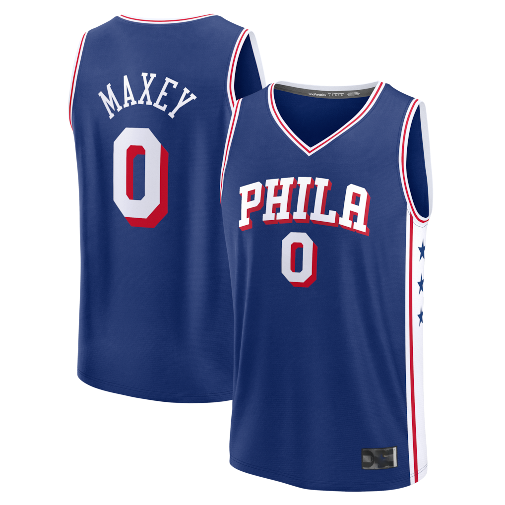 Edoa P.76ers #0 Tyrese Maxey  Royal Fast Break Replica Player Jerseys - Icon Edition