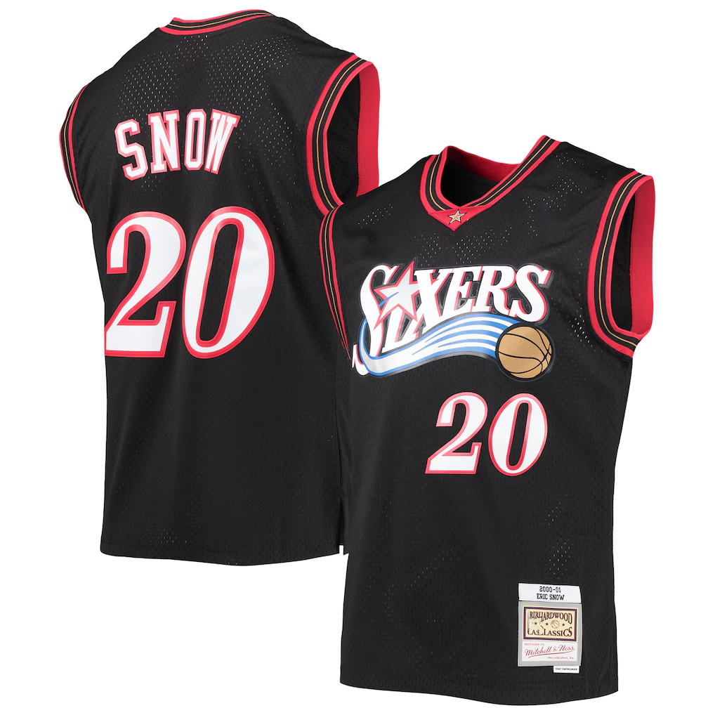 Edoa P.76ers #20 Eric Snow Mitchell & Ness Black 2000-01 Hardwood Classics Swingman Jerseys
