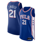 Edoa P.76ers #21 Joel Embiid Royal Authentic Jerseys - Icon Edition