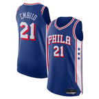 Edoa P.76ers #21 Joel Embiid Royal Authentic Jerseys - Icon Edition