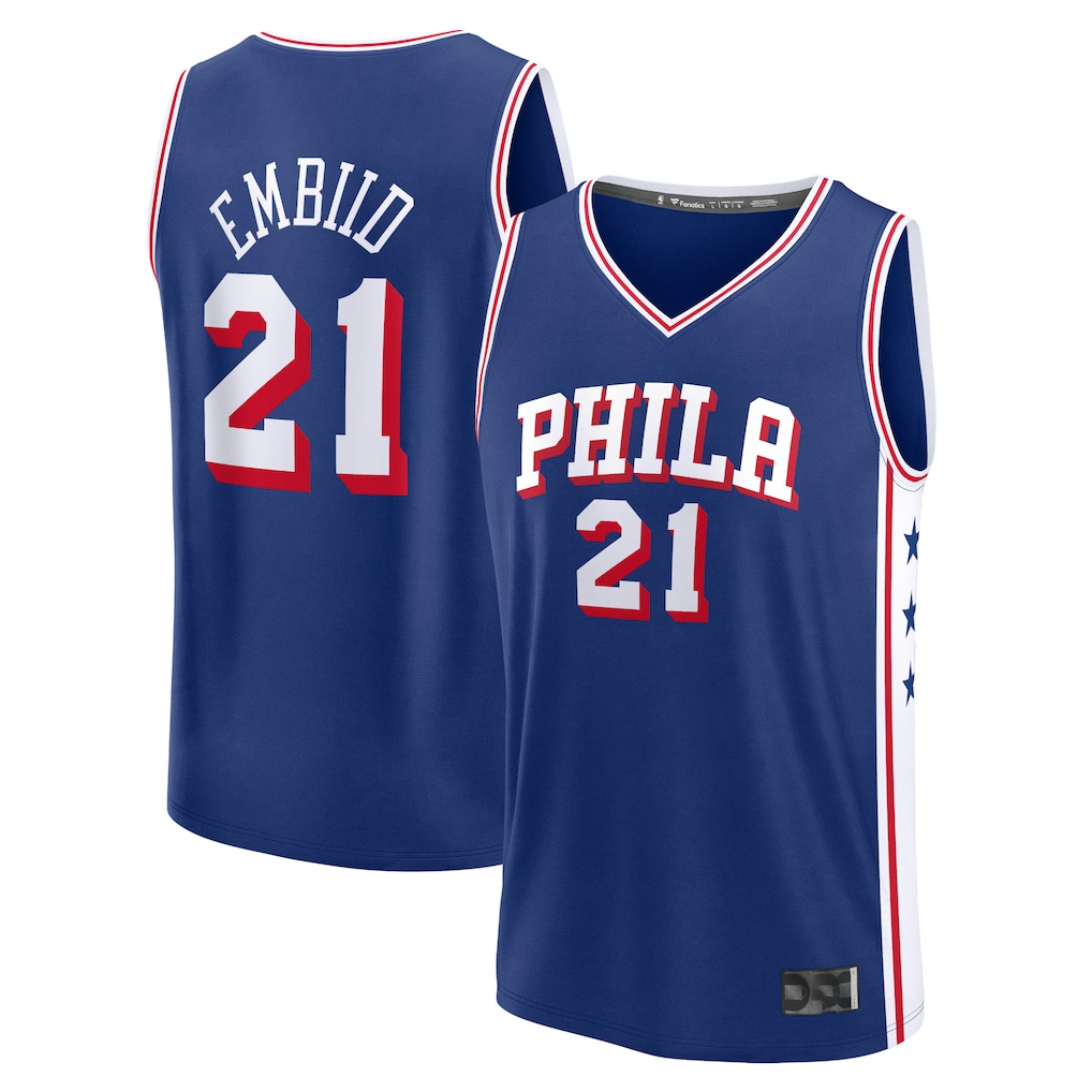 Edoa P.76ers #21 Joel Embiid  Royal Fast Break Replica Jerseys - Icon Edition