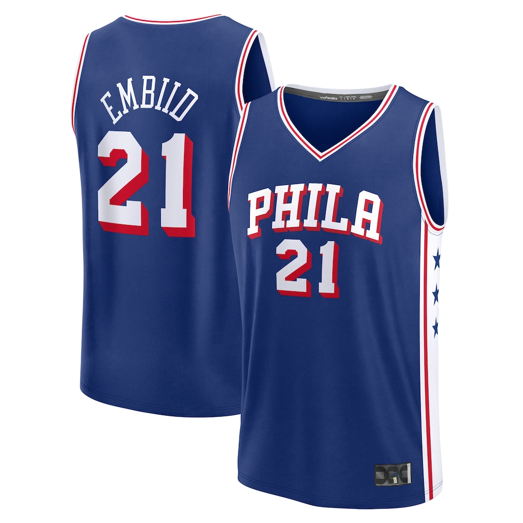 Edoa P.76ers #21 Joel Embiid  White Fast Break Replica Jerseys - Association Edition