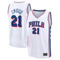 Edoa P.76ers #21 Joel Embiid White Fast Break Replica Player Jerseys - Association Edition