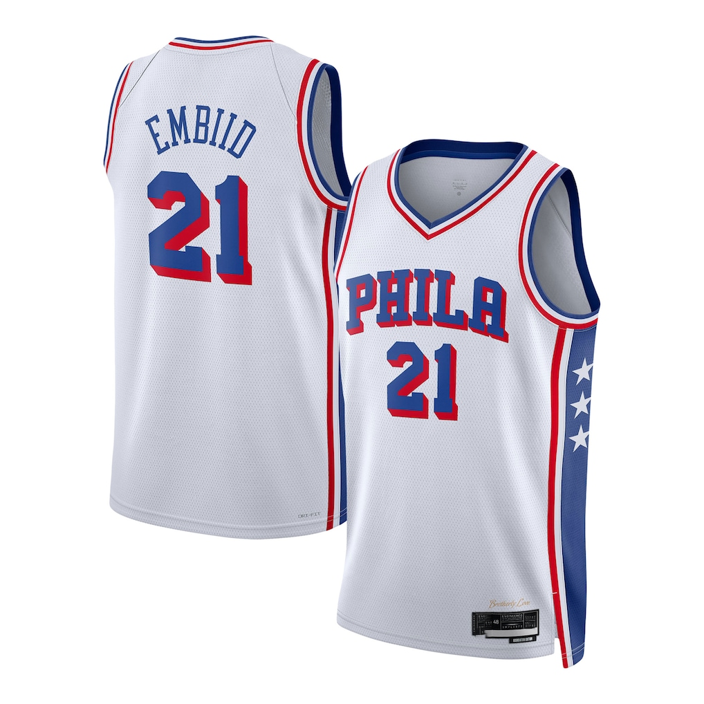 Edoa P.76ers #21 Joel Embiid White Swingman Jerseys - Association Edition