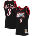 Edoa P.76ers #3 Allen Iverson Mitchell & Ness Black 1997-98 Hardwood Classics Authentic Jerseys