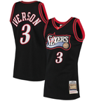 Edoa P.76ers #3 Allen Iverson Mitchell & Ness Black 1997-98 Hardwood Classics Authentic Jerseys