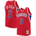 Edoa P.76ers #3 Allen Iverson Mitchell & Ness Red 199697 Hardwood Classics Authentic Jerseys