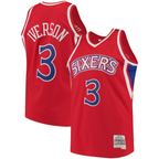 Edoa P.76ers #3 Allen Iverson Mitchell & Ness Red 1996-97 Hardwood Classics Swingman Jerseys