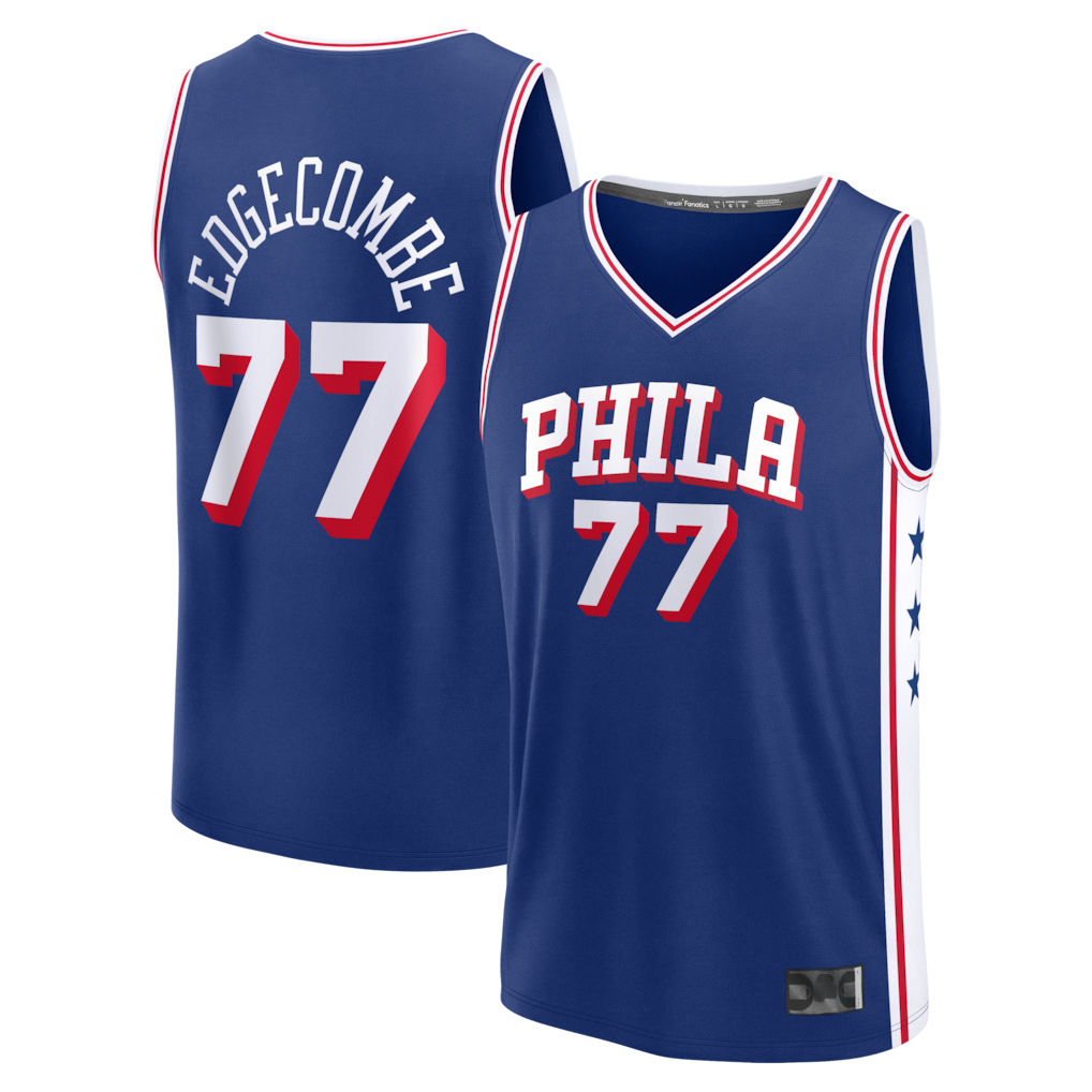 Edoa P.76ers #77 VJ Edgecombe  Royal Fast Break Jerseys - Icon Edition