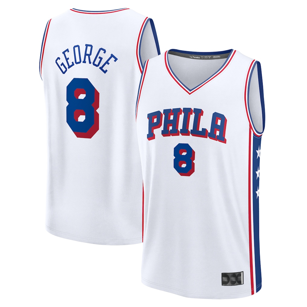 Edoa P.76ers #8 Paul George White Fast Break Replica Player Jerseys