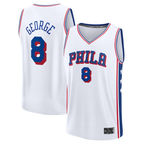 Edoa P.76ers #8 Paul George White Fast Break Replica Player Jerseys