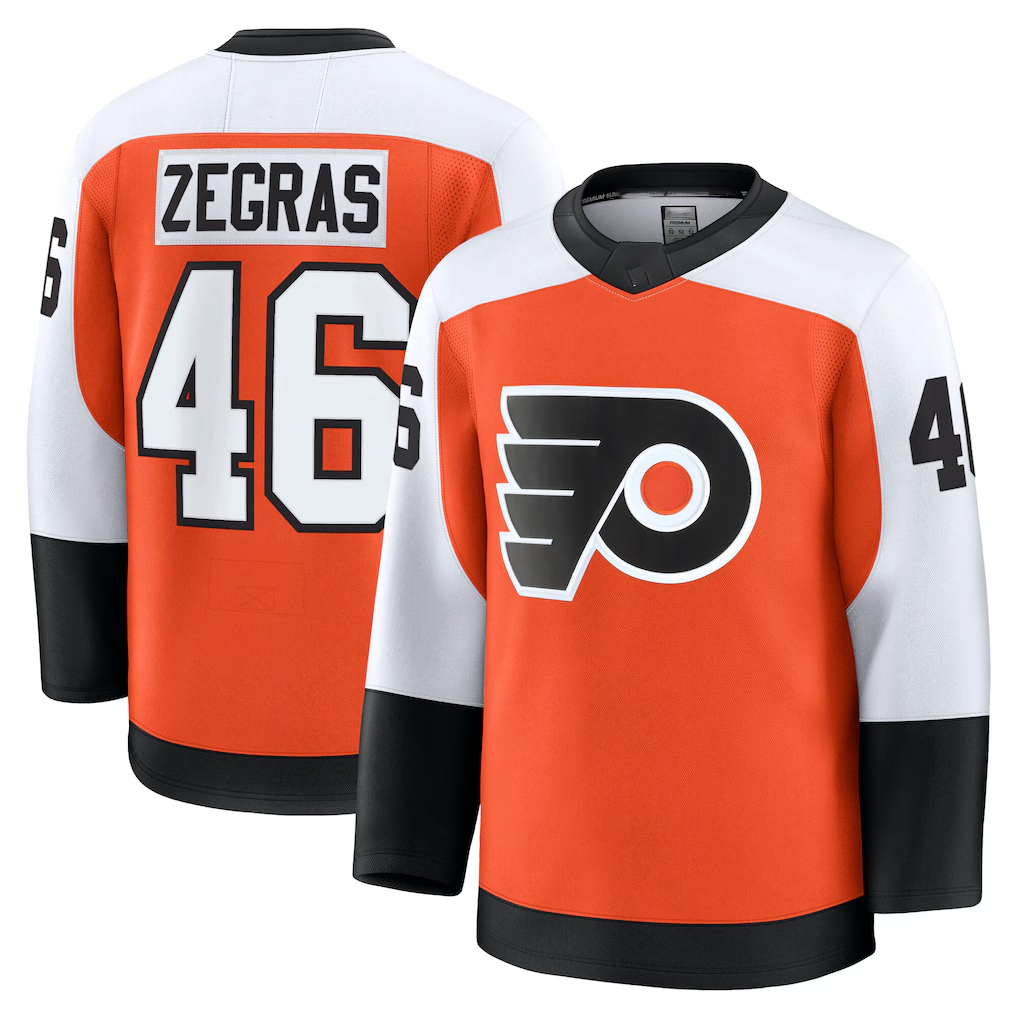 Gdoa P.Flyers #46 Trevor Zegras Orange Home Breakaway Jerseys