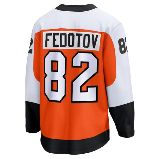 P.Flyers #82 Ivan Fedotov Fanatics Home Premier Breakaway Player Jersey - Orange Stitched American Hockey Jerseys