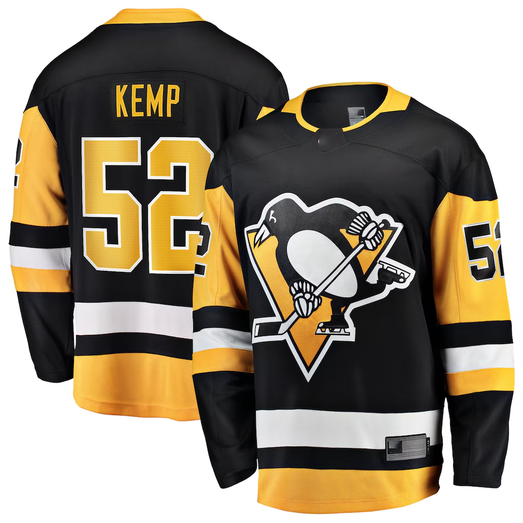 Gdoa P.Penguins #52 Philip Kemp Black Home Breakaway Jerseys