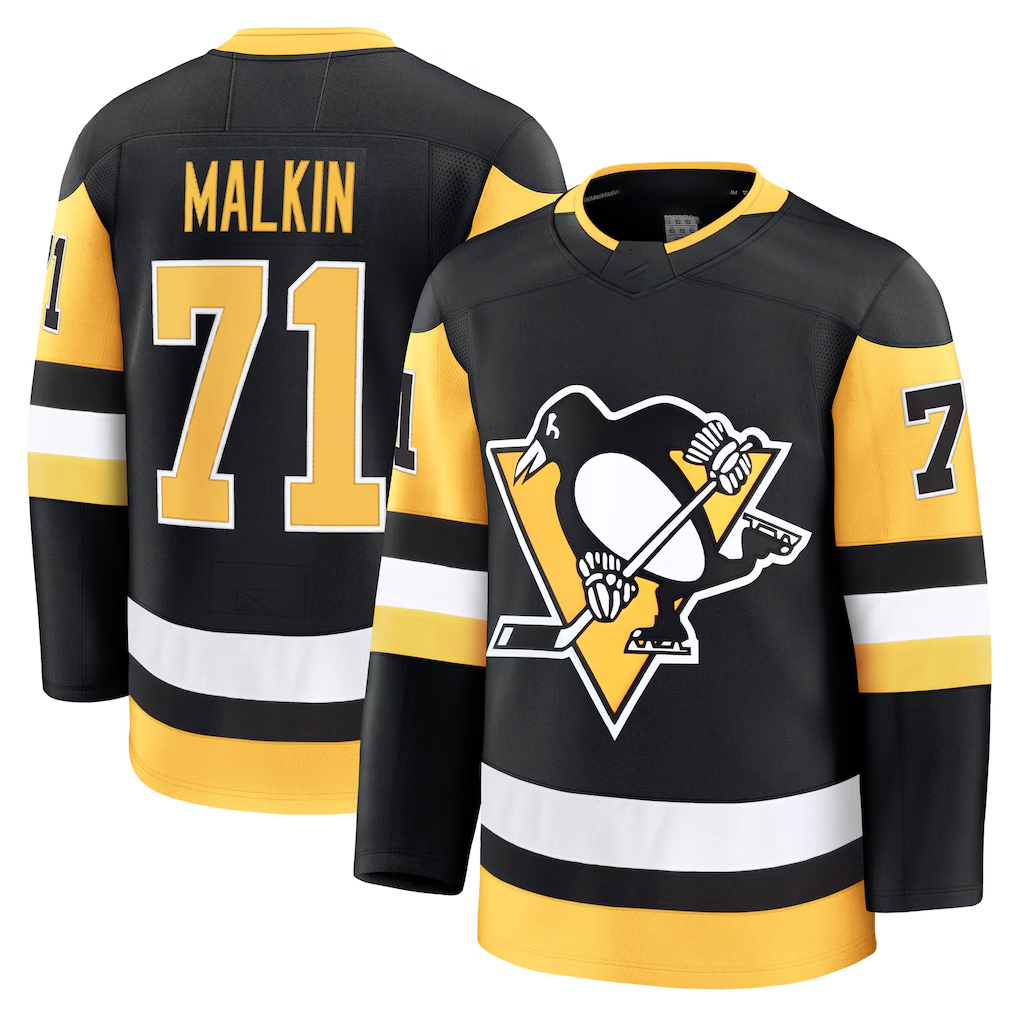 Gdoa P.Penguins #71 Evgeni Malkin Black Home Premium Jerseys