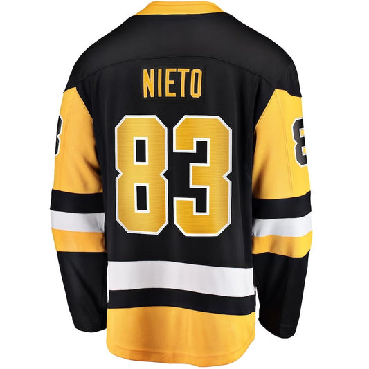 P.Penguins #83 Matt Nieto Fanatics Home Breakaway Jersey - Black Stitched American Hockey Jerseys