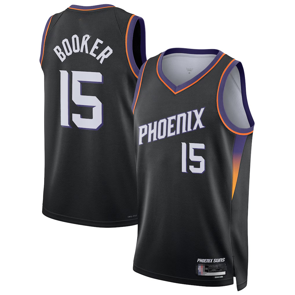 Edoa P.Suns #15 Devin Booker Black Swingman Jerseys - Statement Edition