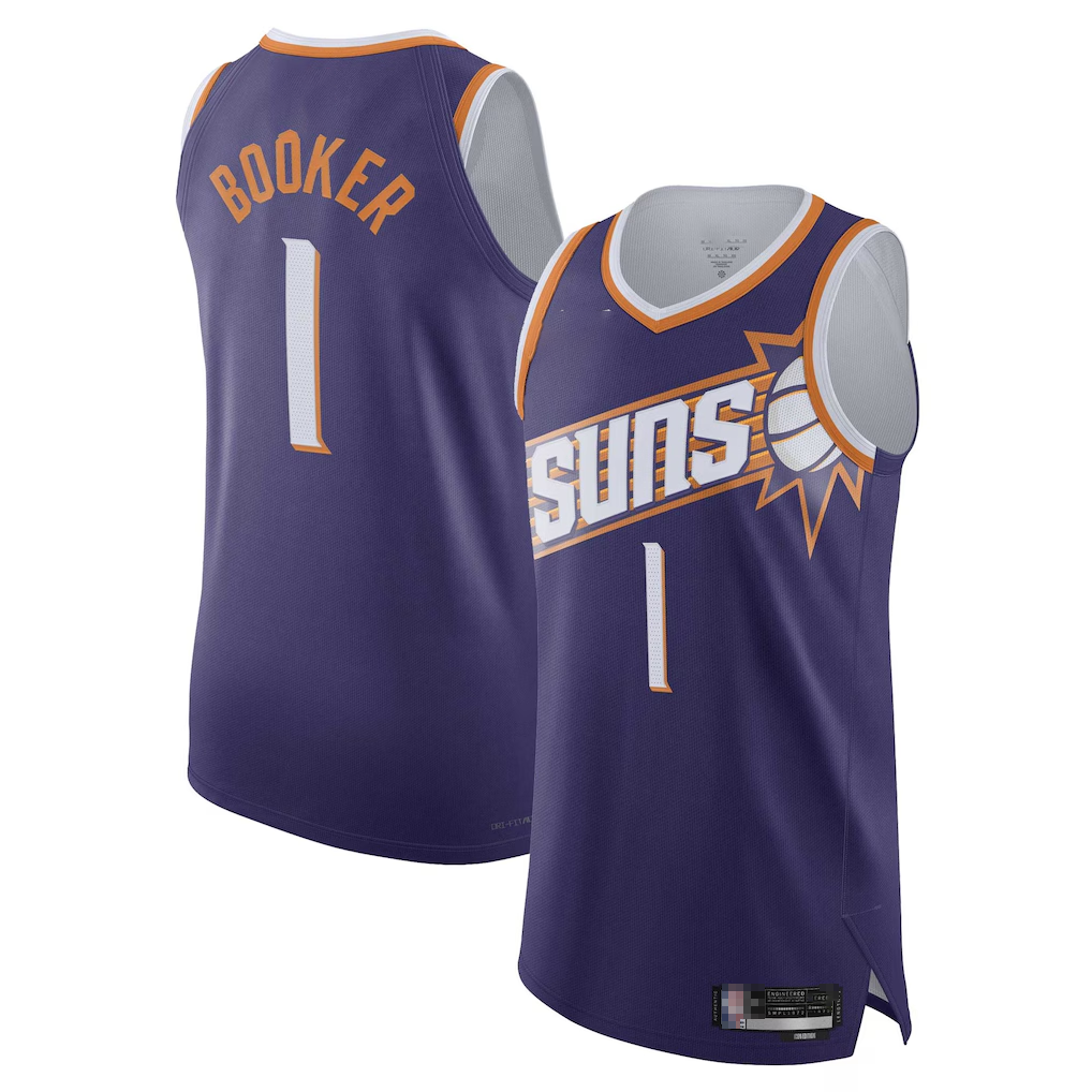 Edoa P.Suns #1 Devin Booker Purple Authentic Jerseys - Icon Edition