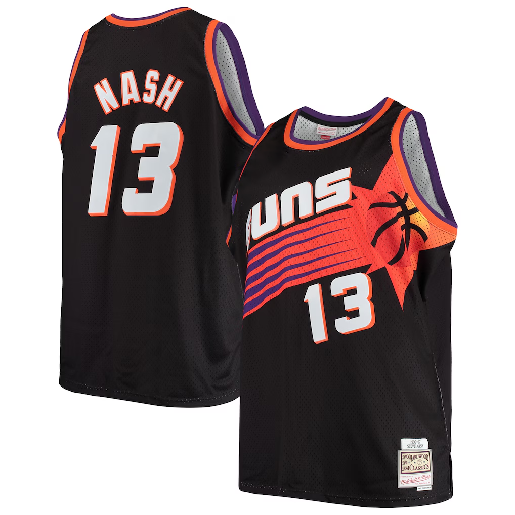 Edoa P.Sunss #13 Steve Nash Mitchell & Ness Black 1996-1997 Big & Tall Hardwood Classics Swingman Jerseys