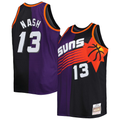 Edoa P.Sunss #13 Steve Nash Mitchell & Ness PurpleBlack Big & Tall Hardwood Classics 1996-1997 Split Swingman Jerseys