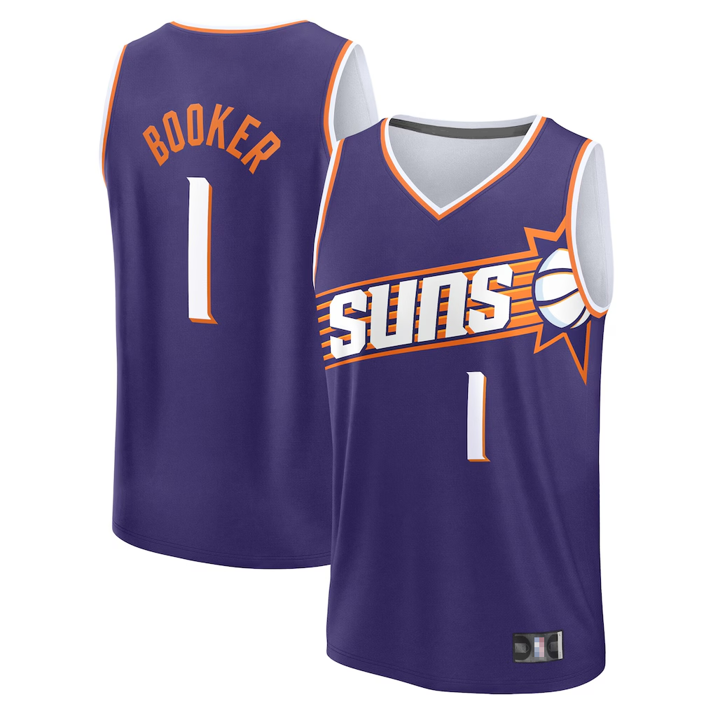 Edoa P.Sunss #1 Devin Booker Fanatics Purple Big & Tall Fast Break Jerseys - Icon Edition