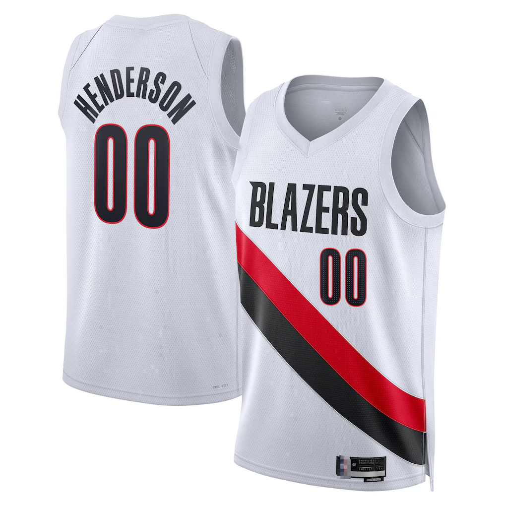 Edoa PT.Blazers #00 Scoot Henderson White Swingman Jerseys - Association Edition
