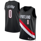 Edoa PT.Blazers #0 Damian Lillard Black Swingman Player Jerseys - Icon Edition