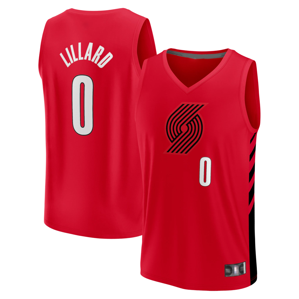 Edoa PT.Blazers #0 Damian Lillard Fanatics Red Fast Break Replica Jerseys - Statement Edition