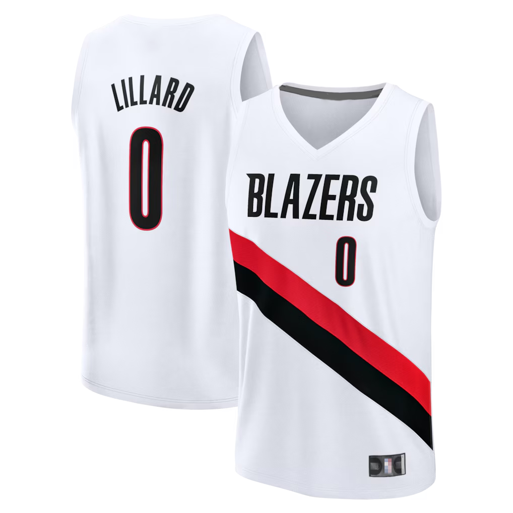 Edoa PT.Blazers #0 Damian Lillard Fanatics White Fast Break Replica Player Jerseys - Association Edition