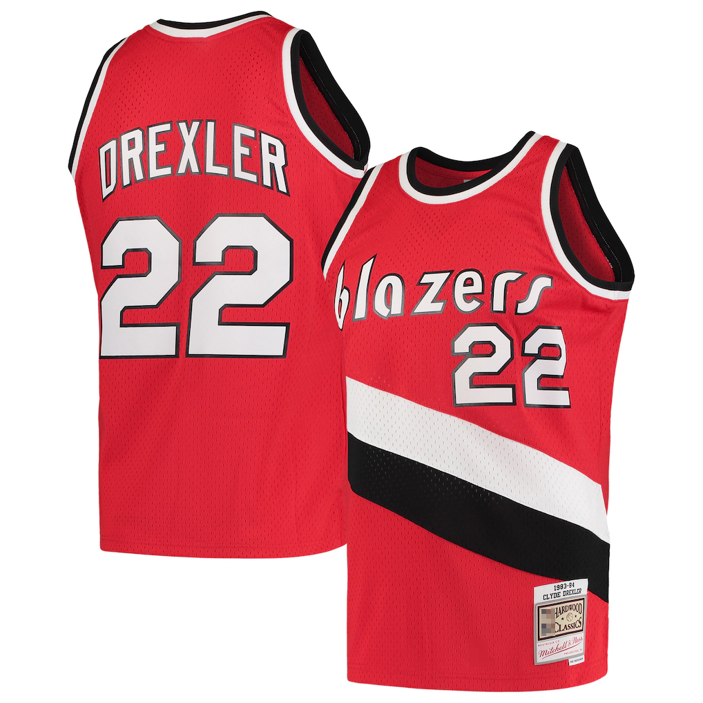 Edoa PT.Blazers #22 Clyde Drexler Mitchell & Ness Red 1983-1984 Hardwood Classics Swingman Jerseys