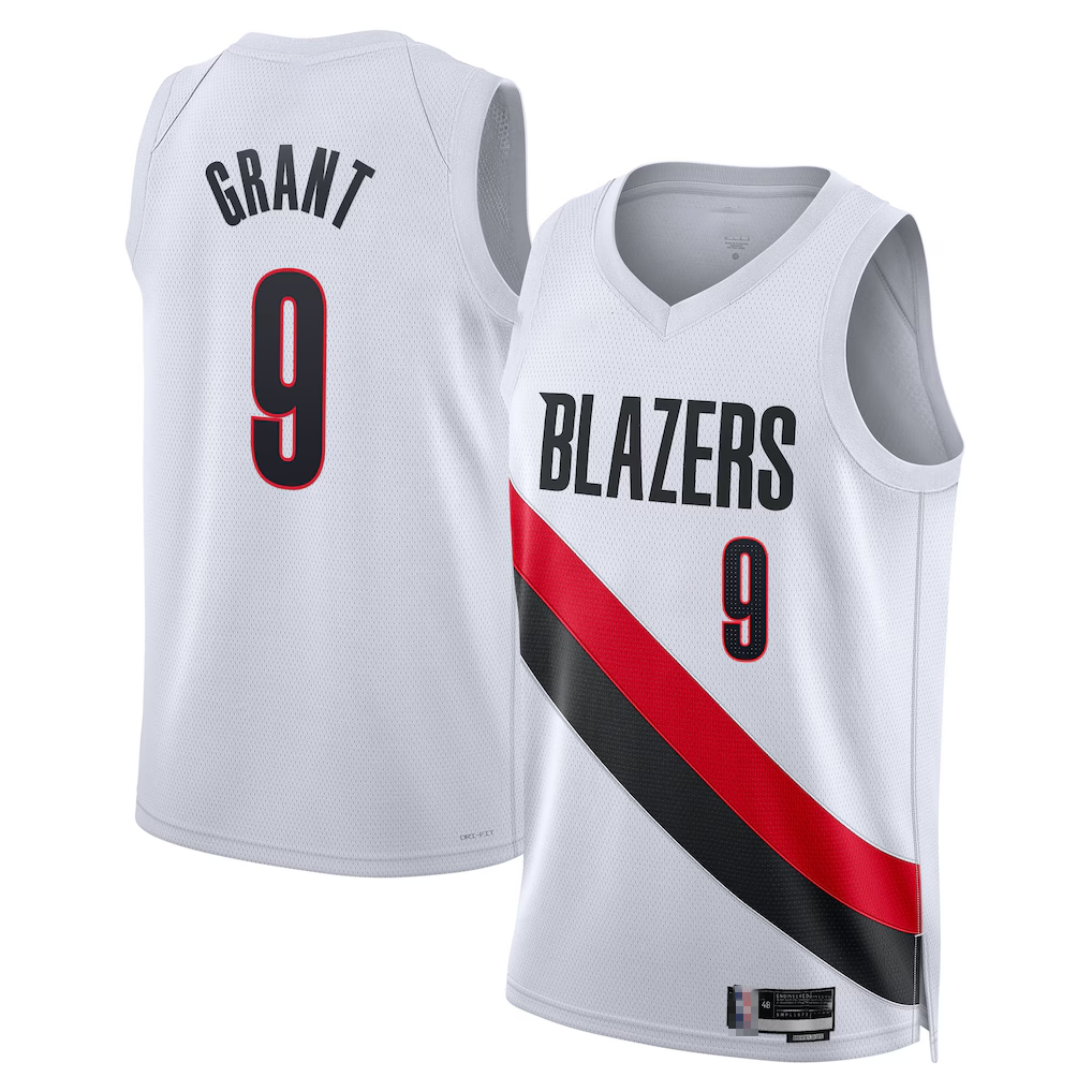 Edoa PT.Blazers #9 Jerami Grant White Swingman Jerseys - Association Edition