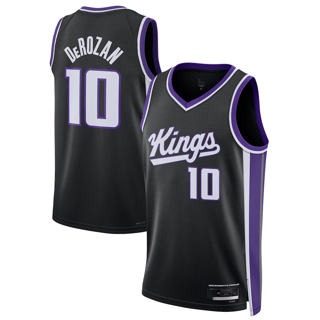 Edoa S.Kings #10 DeMar DeRozan Black Swingman Player Jerseys - Icon Edition