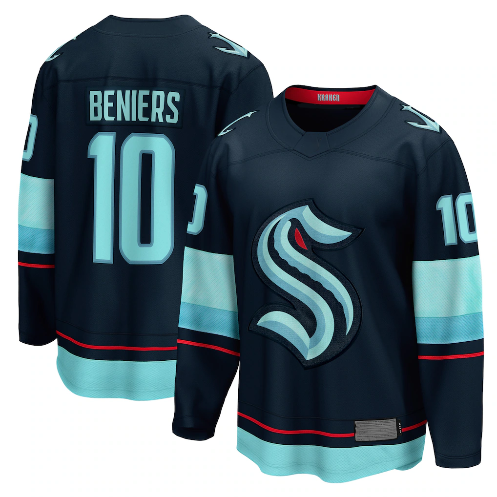 Gdoa S.Kraken #10 Matty Beniers Deep Sea Blue Premier Breakaway Player Jerseys