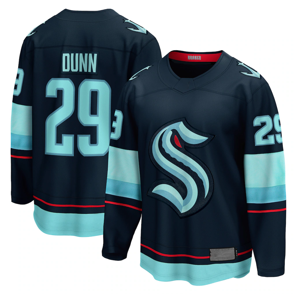 Gdoa S.Kraken #29 Vince Dunn Deep Sea Blue Home Breakaway Player Jerseys