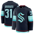 Gdoa S.Kraken #31 Philipp Grubauer Deep Sea Blue Home Premium Jerseys