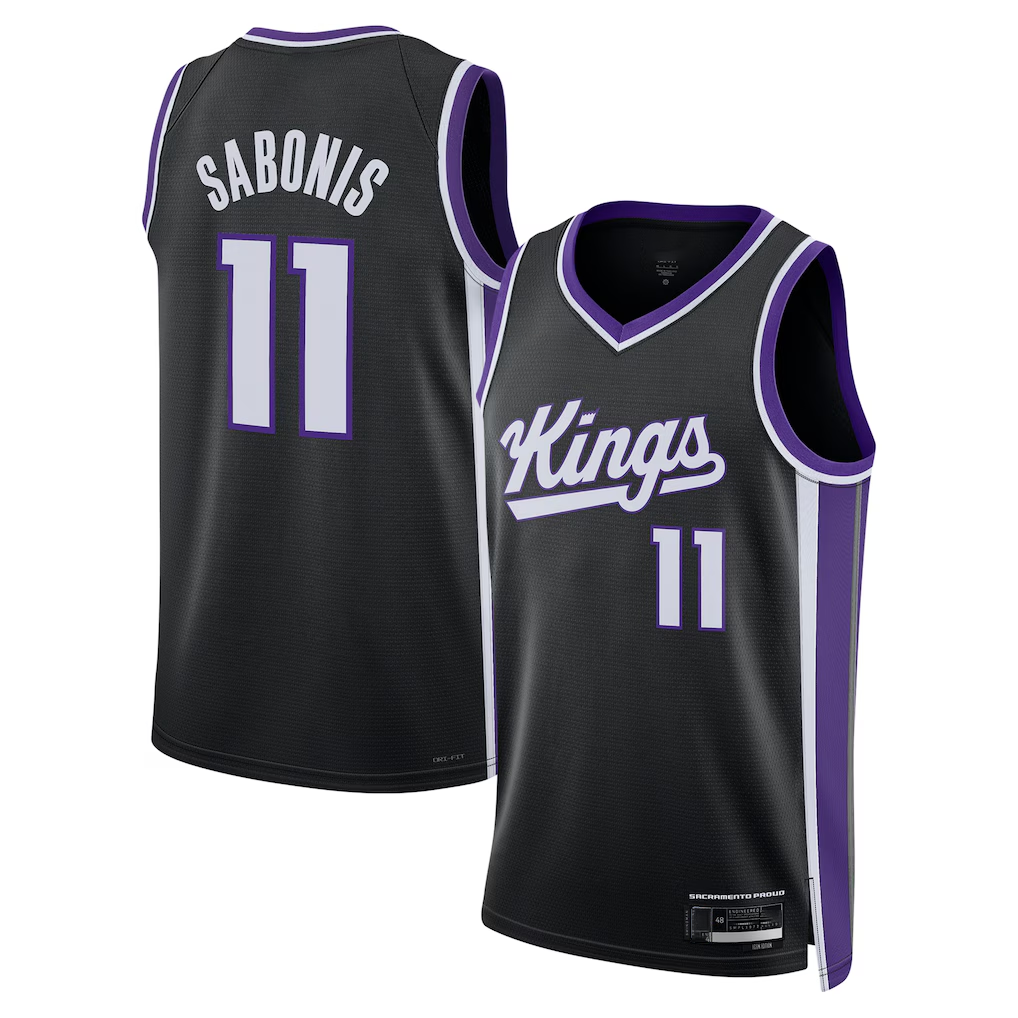 Edoa S.kings #11 Domantas Sabonis Black Swingman Player Jerseys - Icon Edition