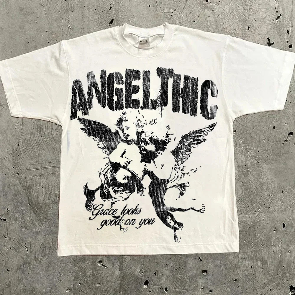 Cheap T-shirt Jerseys Harajuku Letter Graphic T Shirts Y2k Tops Men Women High Street Oversized T Shirt Pro Choice Streetwear Vintage Tee Clothing