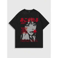 Cheap T-shirt Jerseys【New Arrival】Harajuku Y2K Anime Girl "Everyday is a New Day" Graphic T-Shirt | Grunge Black Cotton Tee