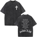 Cheap T-shirt Jerseys Christian Jesus Faith Over Fear Bible Verse Washed T-shirts Men Women Fashion Vintage Oversized T Shirts Harajuku Cotton T-shirt