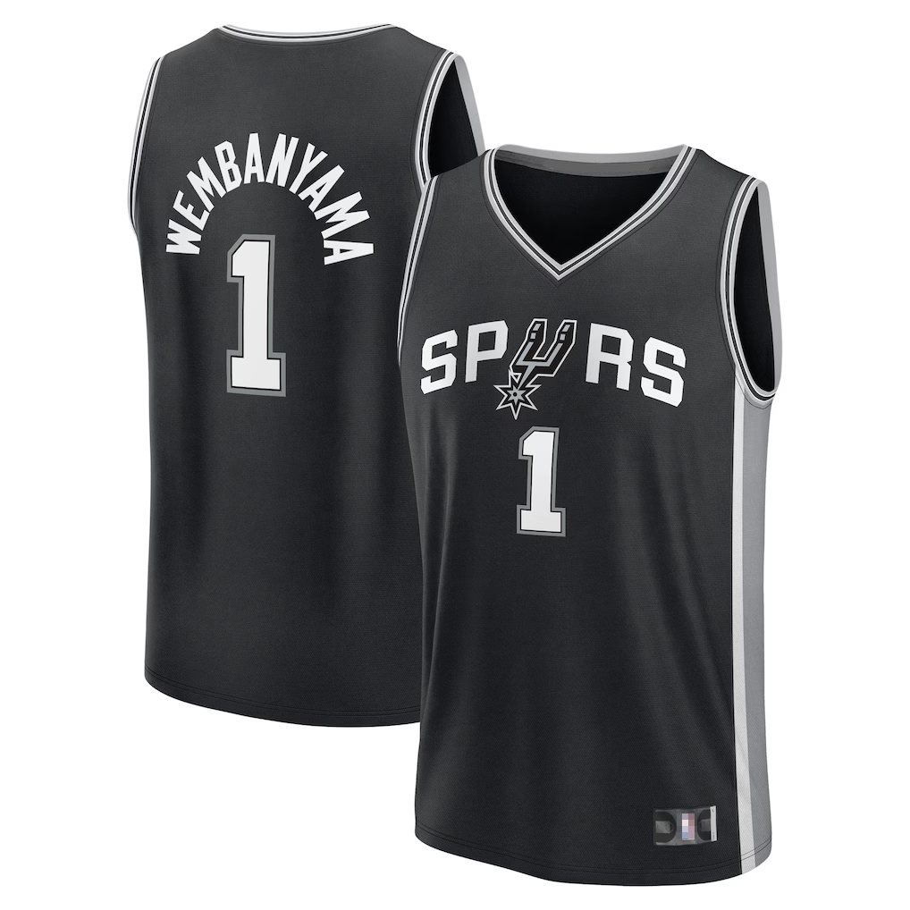 Edoa SA.Spurs #1 Victor Wembanyama Black Swingman Jerseys - Icon Edition