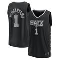 Edoa SA.Spurs #1 Victor Wembanyama Fanatics Black Fast Break Player Jerseys - Statement Edition