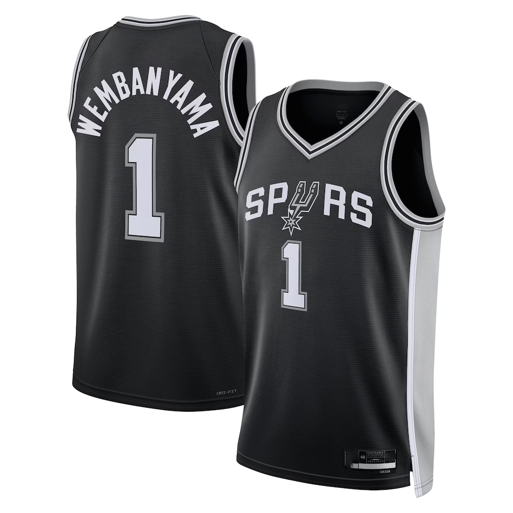 Edoa SA.Spurs #1 Victor Wembanyama Fanatics Black Fast Break Replica Player Jerseys - Icon Edition