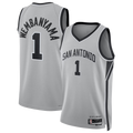 Edoa SA.Spurs #1 Victor Wembanyama Silver Swingman Jerseys - Statement Edition