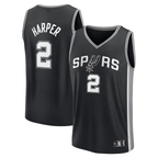 Edoa SA.Spurs #2 Dylan Harper Fanatics Black 2025 NBA Draft First Round Pick Fast Break Replica Jerseys - Icon Edition