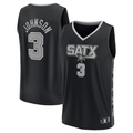 Edoa SA.Spurs #3 Keldon Johnson Fanatics Black Fast Break Replica Player Jerseys - Statement Edition