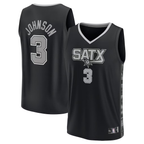 Edoa SA.Spurs #3 Keldon Johnson Fanatics Black Fast Break Replica Player Jerseys - Statement Edition