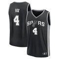Edoa SA.Spurs #4 De'Aaron Fox Fanatics Black Fast Break Replica Player Jerseys - Icon Edition