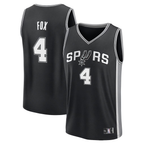 Edoa SA.Spurs #4 De'Aaron Fox Fanatics Black Fast Break Replica Player Jerseys - Icon Edition