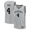 Edoa SA.Spurs #4 De'Aaron Fox Fanatics Silver Fast Break Jerseys - Statement Edition