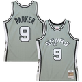 Edoa SA.Spurs #9 Tony Parker Mitchell & Ness Gray Hall of Fame Class of 2023 Throwback Swingman Jerseys